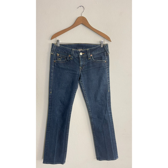 True Religion 31 Jeans Y2k Style Low Rise Logo Flap Pockets Bootcut Stretch - Picture 4 of 12